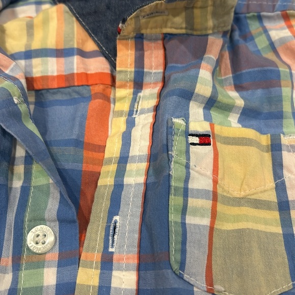 Tommy Hilfiger Half-Sleeve Striped Print Colourful Button Down Shirt Size 24M - Picture 3 of 6